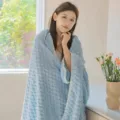 Soft light blue Beibei velvet bath towel with high absorbency and thick texture - 140*70cm / Blue