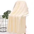 Morbido asciugamano da bagno in pile corallo a nido d'ape color crema per la casa. - 140*70cm / Bianco avorio