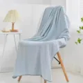 Asciugamano da bagno in pile corallo azzurro soffice e assorbente con nido d'ape - 140*70cm / Blu nebbia