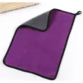 Thick double-sided purple and grey microfiber cleaning cloth for kitchen and car detailing - 20*30cm / Grey Purple