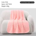 Large pink cloud fleece bath towel 140x70cm 290g, ultra soft and absorbent material - 140*70cm / Pink