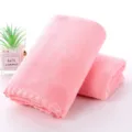Soft pink microfiber towel detail with delicate lace trim edging for wedding gifts - 30x70cm / 1 Piece / Pink