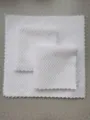 Soft absorbent white disposable square towel with waffle texture and scalloped edges - Wheat Ear Style / 25*25cm / White