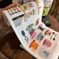 Reusable absorbent kitchen cleaning rag roll with vintage embroidered cup patterns - 20PCS / Kitchen Style