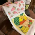 Thick absorbent disposable kitchen cleaning cloth roll with colorful fruit prints - 20PCS / Fruit Style