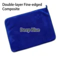 Thickened deep blue double-layered coral fleece cleaning cloth for kitchen use - 400g Overlocked Style / Blue