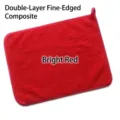 Premium bright red double-layer coral fleece absorbent kitchen towel with lanyard - 400g Overlocked Style / Red