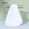 Soft and absorbent white double-layer coral fleece hand towel with hanging rope for kitchen - 400g Overlocked Style / White