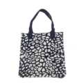 Moderne gebreide shopper met een contrastrijk zwart-wit luipaardmotief ontwerp - Zwart Wit Luipaard