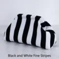 Elegante borsa porta trucchi portatile a righe bianche e nere per l'essenziale quotidiano - Righe Sottili Bianche e Nere