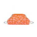 Vibrant orange and pink leopard print knitted cloud bag with a sleek silver chain strap. - Metal Chain Style (Jiakoubao Leopard Chain) / Orange Leopard