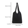 Geräumige schwarze Strick-Einkaufstasche für Damen mit klaren Produktabmessungen - Schwarz