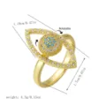 Rotatable Evil Eye gold-plated open ring with zircon detailing and 4.3g weight. - Blue Rotating Eye Style (80380)