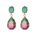 Elegant tourmaline color gradient waterdrop crystal dangle earrings for wedding banquet decor - Earrings (10030) / Tourmaline Gradient
