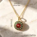 Rotating gold plated Turkish evil eye pendant necklace with crystals, 45cm chain length - Colorful Dial Evil Eye Rotatable Style (80389)