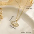 Elegant gold plated rotatable evil eye pendant necklace with sparkling stone accents - Star Ray Eye Rotatable Style (80448)