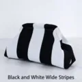 Borsa da trucco portatile ed elegante con vistose strisce verticali bianche e nere - Strisce Bianche E Nere