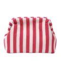 Elegante pochette cosmetica a strisce verticali rosse e bianche a forma di nuvola alla moda - Rosso