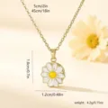 Elegant gold tone daisy flower pendant necklace with precise dimensions and weight - Daisy Pendant (80349) / With Stainless Steel Chain