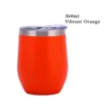 Leuchtend oranger 12-Unzen-Edelstahl-Weinkelch mit Vakuumisolierung und Deckel - 360ml / Lebendiges Orange