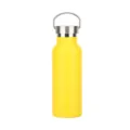 Portable yellow stainless steel vacuum insulated water bottle with metal handle loop - 500ml / Sunflower Yellow
