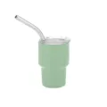 2-3oz mini saliegroene roestvrijstalen geïsoleerde shotglas beker met deksel en rietje - 2oz / Groen