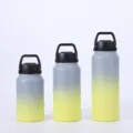 Double-wall stainless steel sports water bottles with gray and yellow gradient - 800ML / Gray-Yellow Gradient