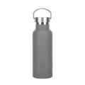 Professional dark grey stainless steel sports water bottle with silver handle lid - 500ml / Gray