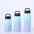 Set of gradient blue and purple stainless steel vacuum sports bottles in three sizes - Blue Purple Gradient