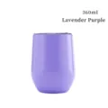 Gobelet à vin isolé en acier inoxydable lavande de 12 oz avec couvercle étanche - 12oz / Lavande