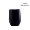 Gobelet à vin en acier inoxydable noir mat de 12 oz isolé sous vide avec couvercle - 12oz / Noir Mat