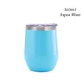 Gobelet à vin en forme d'œuf 12oz en acier inoxydable, finition bleu océan vibrant - 12oz / Bleu Mer Profonde