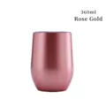 Gobelet à vin 12oz isotherme en acier inoxydable fini or rose métallisé brillant - 12oz / Or rose