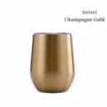 Gobelet à vin 12oz isotherme en acier inoxydable, élégante finition or champagne - 12oz / Or champagne