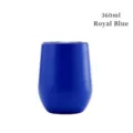 Gobelet à vin 12oz bleu royal en acier inoxydable isolé sous vide avec couvercle - 12oz / Bleu saphir