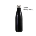 Glossy black 500ml stainless steel bowling ball vacuum insulated water bottle for daily use - 500ml / Glossy Black