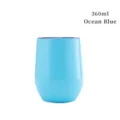 Gobelet à vin 12oz isolés sous vide en forme d'œuf bleu azur pour l'extérieur - 12oz / Bleu Mer Profonde