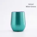 Verre à vin en forme de U en acier inoxydable isolé sous vide de 12 oz, vert menthe - 12oz / Vert menthe