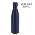 500ml navy blue matte finish stainless steel cola shaped vacuum insulated water bottle - 500ml / Azure Blue