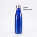 500ml ocean blue stainless steel bowling shaped vacuum insulated reusable water bottle - 500ml / Ocean Blue