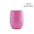 Gobelet à vin en forme d'œuf 12oz en acier inoxydable rose pêche avec isolation sous vide - 12oz / Rose Pêche