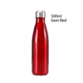 Ruby red 500ml bowling shape 304 stainless steel vacuum insulated water bottle - 500ml / Ruby Red