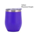 12oz lila vakuumisolierter eierförmiger Edelstahl-Weinbecher mit Deckel für Getränke - 360ml / Phantomviolett