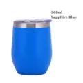 Königsblauer 360ml isolierter Edelstahl-Eierbecher für Wein mit einem klaren Deckel - 360ml / Saphirblau