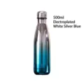 500ml electroplated silver blue stainless steel gradient sports water bottle - 500ml / Electroplated Silver Blue Gradient
