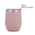 12-Unzen-vakuumisolierter Edelstahl-Eierbecher-Weinbecher in eleganter Milchtee-Farbe - 360ml / Milchtee-Farbe