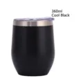 12oz vakuumisolierter Edelstahl-Eierschalenbecher in mattschwarzer Ausführung - 360ml / Cooles Schwarz
