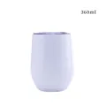 Gobelet à vin en acier inoxydable 360ml blanc brillant premium isolé sous vide - 12oz / Blanc Brillant