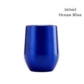 Verre à vin coque d'œuf 360ml en acier inoxydable bleu océan - 12oz / Bleu Océan