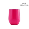 Gobelet à vin en acier inoxydable isolé sous vide 12oz en finition rose bikini brillant - 12oz / Rose Bikini